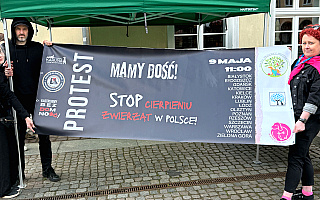 Stop cierpieniu zwierząt. Obrońcy praw czworonogów protestowali w Olsztynie Stop cierpieniu zwierząt. Obrońcy praw czworonogów protestowali w Olsztynie